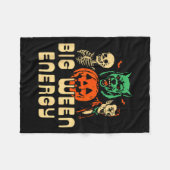 Funny Halloween Big Ween Energy Uni Fleecedecke (Vorderseite (Horizontal))