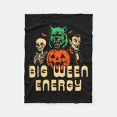 Funny Halloween Big Ween Energy Uni Fleecedecke (Vorderseite)
