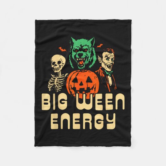 Funny Halloween Big Ween Energy Uni Fleecedecke (Vorderseite)