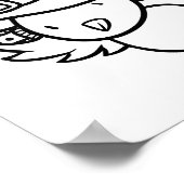 Funny Halloween Bird Coloring Page Poster (Ecke)