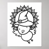 Funny Halloween Bird Coloring Page Poster (Vorne)