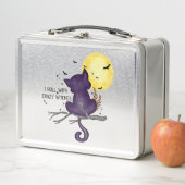 Funny Halloween Black Cat and Magical Moon Metall Brotdose (Beispiel)