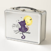 Funny Halloween Black Cat and Magical Moon Metall Brotdose (Vorderseite)