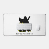 Funny Halloween Black Cat Arched Mask On Joke Schreibtischunterlage (Tastatur & Maus)