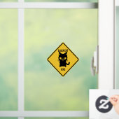 Funny Halloween Black Cat Crossing Sign Fensteraufkleber (Zuhause)