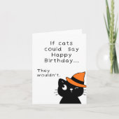 Funny Halloween Black Cat Geburtstagskarte Karte (Vorderseite)