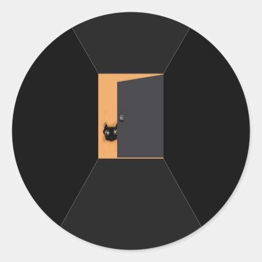 Funny Halloween Black Cat Runder Aufkleber (Vorderseite)