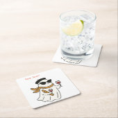 Funny Halloween Boo Jour Trick oder Treat Rechteckiger Pappuntersetzer (Vor Ort)