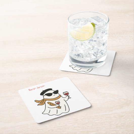 Funny Halloween Boo Jour Trick oder Treat Rechteckiger Pappuntersetzer (Vor Ort)