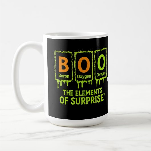 Funny Halloween Books Elements Science Überraschun Kaffeetasse (Links)