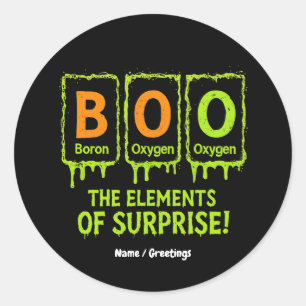 Funny Halloween Books Elements Science Überraschun Runder Aufkleber