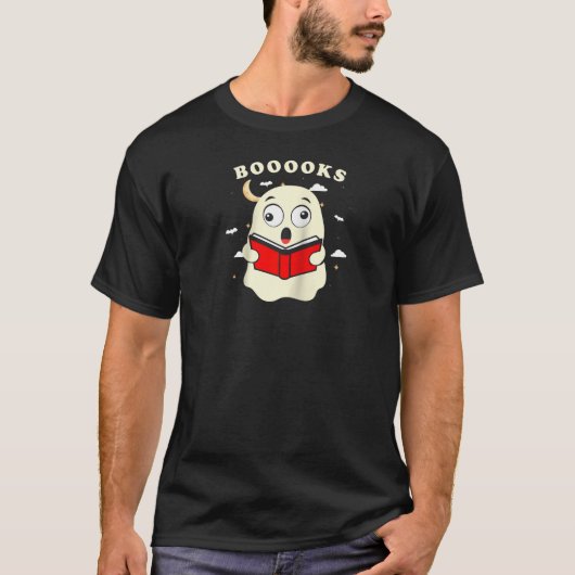 Funny Halloween Booooks Ghost Reading Library Book T-Shirt (Vorderseite)