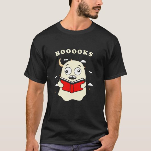 Funny Halloween Booooks Ghost Reading Library Book T-Shirt (Vorderseite)