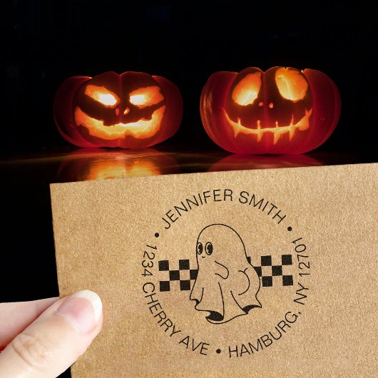 Funny Halloween Bootiful Ghost Rücksendeadresse Gummistempel