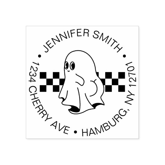 Funny Halloween Bootiful Ghost Rücksendeadresse Gummistempel (Prägung)