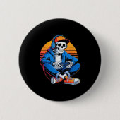 Funny Halloween Boys Men Kids Skelett Video Gamin Button (Vorderseite)