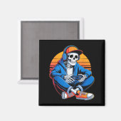 Funny Halloween Boys Men Kids Skelett Video Gamin Magnet (Vorderseite/Rückseite)