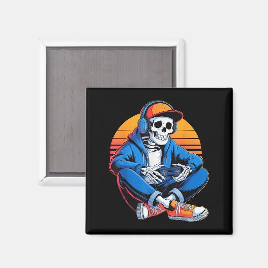 Funny Halloween Boys Men Kids Skelett Video Gamin Magnet (Vorderseite/Rückseite)