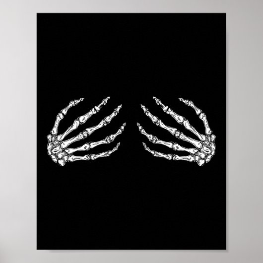 Funny Halloween Breast Kostüm Spaß Skeleton Hände Poster (Vorne)