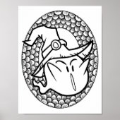 Funny Halloween Bubble Ghost Coloring Page Poster (Vorne)
