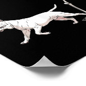 Funny Halloween Bull Terrier and Skeleton Poster (Ecke)