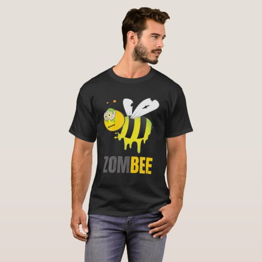 Funny Halloween Bumble Bee Zombee Zombie Grafik C T-Shirt (Vorne ganz)