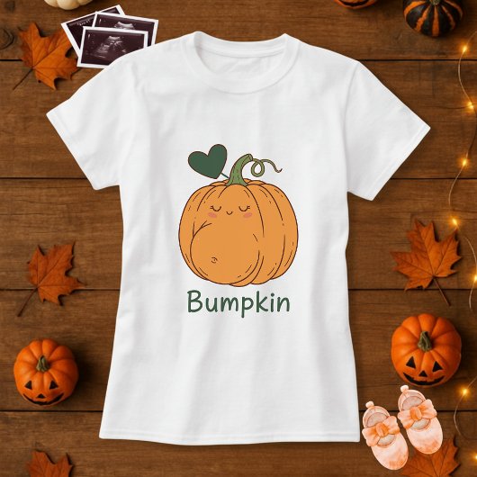 Funny Halloween Bumpkin Pumpkin Pregnancy T-Shirt