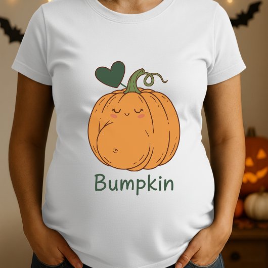 Funny Halloween Bumpkin Pumpkin Pregnancy T-Shirt