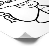 Funny Halloween Butterfly Coloring Page Poster (Ecke)