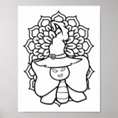 Funny Halloween Butterfly Coloring Page Poster (Vorne)