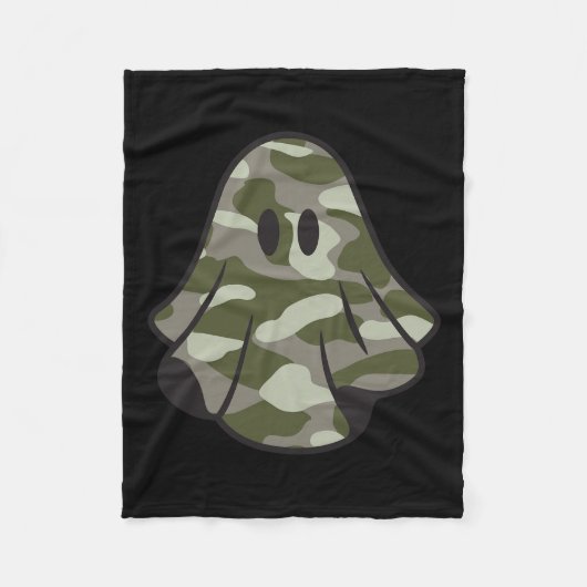 Funny Halloween Camouflage Camouflage Ghost Hello Fleecedecke (Vorderseite)