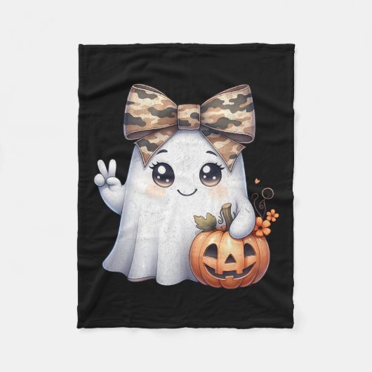 Funny Halloween Camouflage Camouflage Ghost Hello Fleecedecke (Vorderseite)