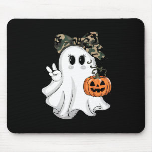 Funny Halloween Camouflage Camouflage Ghost Hello Mousepad