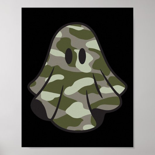 Funny Halloween Camouflage Camouflage Ghost Hello Poster (Vorne)