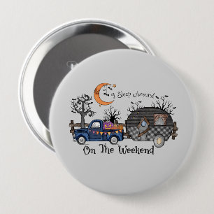 Funny Halloween Camping Button