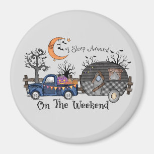 Funny Halloween Camping Magnet