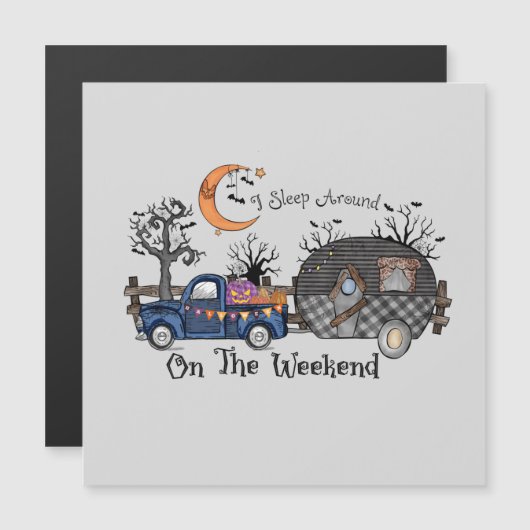 Funny Halloween Camping Magnetkarte (Vorne/Hinten)