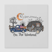 Funny Halloween Camping Magnetkarte (Vorderseite)