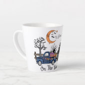 Funny Halloween Camping Milchtasse (Linke Ecke)