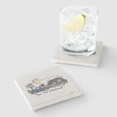 Funny Halloween Camping Steinuntersetzer (Seitenansicht)