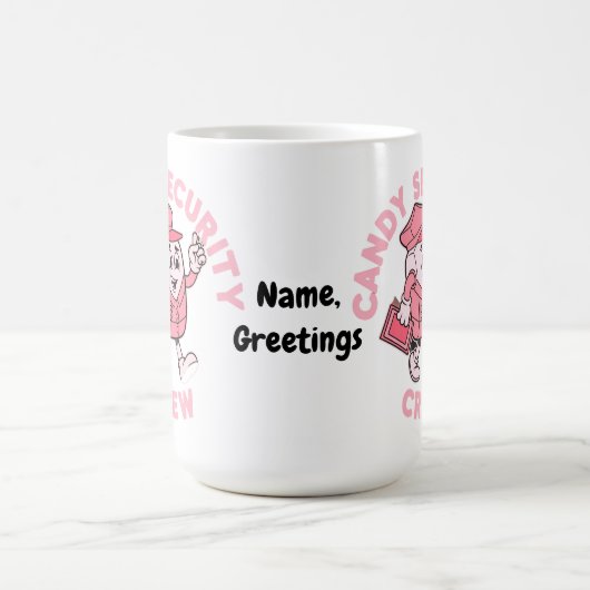 Funny Halloween Candy Quote Candy Security Crew  Kaffeetasse (Mittel)