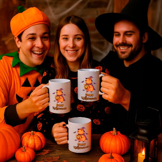 Funny Halloween Capybara "Cappy Halloween" Spooky Kaffeetasse