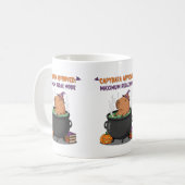 Funny Halloween Capybara Hexenassistent Cauldron Kaffeetasse (Vorderseite Links)