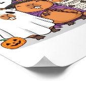 Funny Halloween Capybara Niedliche Cappy Crew Maue Poster (Ecke)