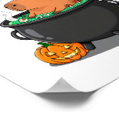 Funny Halloween Capybara Zauberer Hexe Cauldron Poster (Ecke)