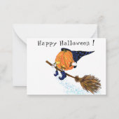 Funny Halloween Card Hexenkürbis Mitteilungskarte (Rückseite)