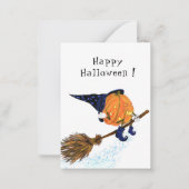 Funny Halloween Card Hexenkürbis Mitteilungskarte (Vorderseite)