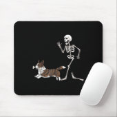 Funny Halloween Cardigan Welsh Corgi and Skeleton Mousepad (Mit Mouse)