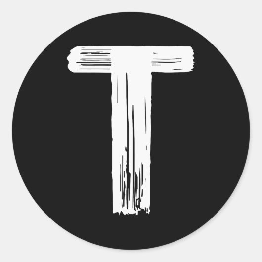 Funny Halloween Carnival Costume Letter T Green Vi Runder Aufkleber (Vorderseite)