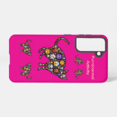 Funny Halloween Cat Galaxy Case – Fuchsia Samsung Galaxy Hülle (Rückseite (Horizontal))